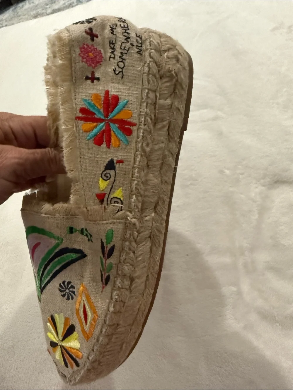 Johnny Was Espadrilles Womens US 8M Colorful Embroidered Boho Parker Flats